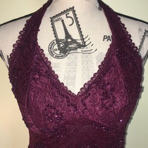 Le Chateau beaded halter top